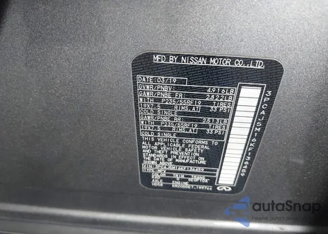 2019 Infiniti Qx50 Luxe from USA, damaged, VIN 3PCAJ5M16KF136459